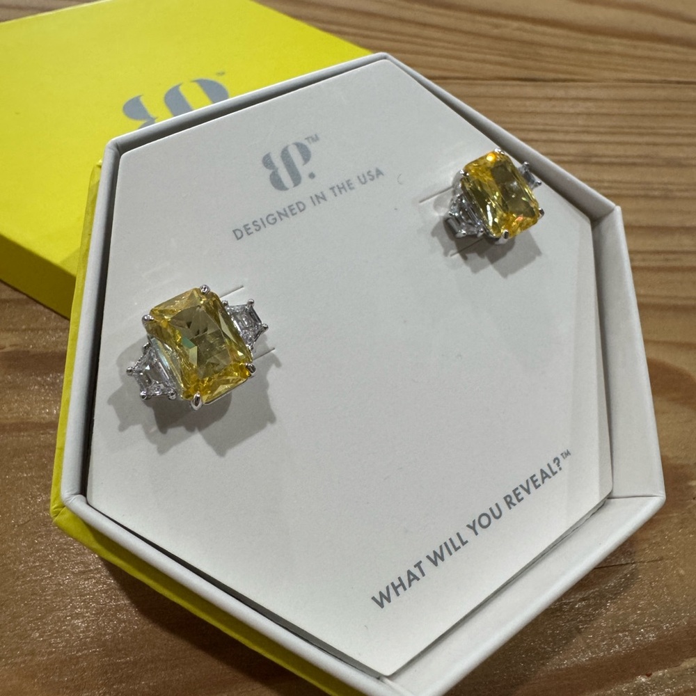 Sophisticated Yellow and Silver Earrings